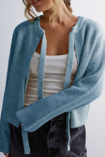 Load image into Gallery viewer, Loose Long Sleeve Lace-up Knitted Cardigan