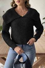Load image into Gallery viewer, New Trend Design Lapel Sweater
