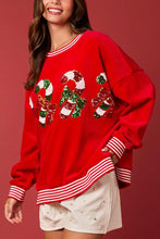 Load image into Gallery viewer, Christmas Decoration Sequined Round Neck Long Sleeve Sweatshirt