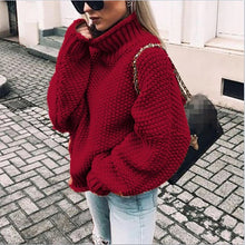 Load image into Gallery viewer, Casual Solid Long Sleeves Turtleneck Sweater