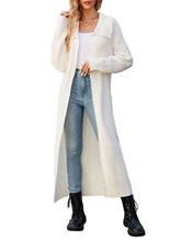 Load image into Gallery viewer, Solid Color Long Sleeve Long Knitted Cardigan