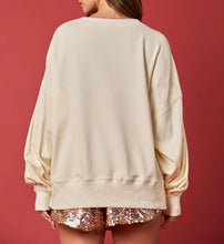 Load image into Gallery viewer, Christmas Bow Sequined Long Sleeve Sweatshirt