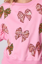 Load image into Gallery viewer, Christmas Bow Sequined Long Sleeve Sweatshirt