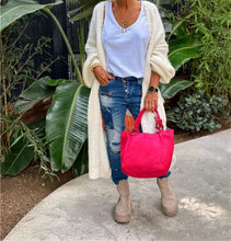 Load image into Gallery viewer, Boho Love Peace Printed Pocket Oversized Midi Cardigan