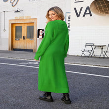 Load image into Gallery viewer, Solid Color Long Sleeve Long Knitted Cardigan