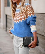 Load image into Gallery viewer, Ethnic Crew Neck Icelandic Christmas Knit Pullover Sweater