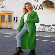 Load image into Gallery viewer, Solid Color Long Sleeve Long Knitted Cardigan
