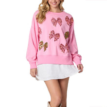 Load image into Gallery viewer, Christmas Bow Sequined Long Sleeve Sweatshirt