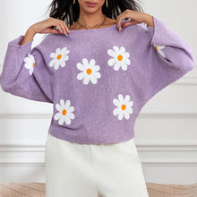 Load image into Gallery viewer, Embroidered Floral Knit Pullover Sweater
