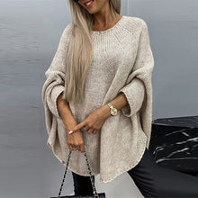 Load image into Gallery viewer, Casual Knit Crew Neck Poncho Loose Sweater