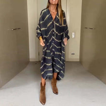 Load image into Gallery viewer, Print Buttons Down Loose Maxi Dress