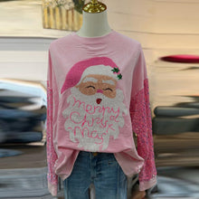 Load image into Gallery viewer, Santa Sequin Patchwork Pullover Christmas Sweatshrit