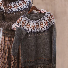 Load image into Gallery viewer, Vintage Round Yoke Crew Neck Comfy Sweater