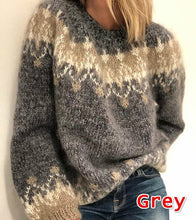 Load image into Gallery viewer, Loose Mohair Chunky Knit Jacquard Sweater