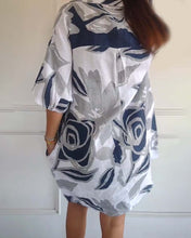 Load image into Gallery viewer, Floral Print Short Sleeves Pocket Mini Dress