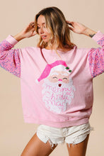 Load image into Gallery viewer, Santa Sequin Patchwork Pullover Christmas Sweatshrit