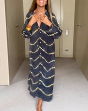 Load image into Gallery viewer, Print Buttons Down Loose Maxi Dress