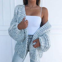 Load image into Gallery viewer, Chunky Oversized Cable Knit Baggy Sleeve Cardigan