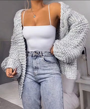 Load image into Gallery viewer, Chunky Oversized Cable Knit Baggy Sleeve Cardigan