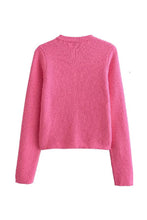 Load image into Gallery viewer, Pink Golden Buttons Pockets Knit Cardigan