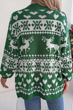 Load image into Gallery viewer, Dark Green Christmas Long Sleeved Cardigan