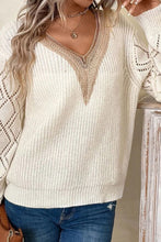 Load image into Gallery viewer, Loose Casual Lace Patchwork Pullover Sweater