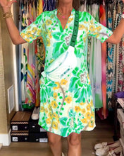Load image into Gallery viewer, Floral Print Short Sleeve Mini Dress