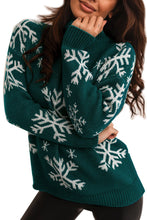 Load image into Gallery viewer, Turtleneck Christmas Snowflake Knitted Sweater
