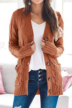 Load image into Gallery viewer, Casual Knitted Solid Color Button Down Chunky Outwear Cardigan