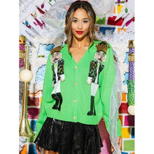 Load image into Gallery viewer, Nutcracker Sequin Christmas Knitted Sweater Cardigan