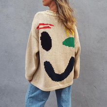Load image into Gallery viewer, Feel Good Knit Colorful Smiley Face Loose Pullover Sweater