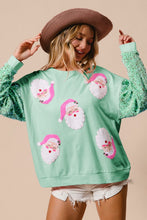 Load image into Gallery viewer, Cute Santa Christmas Sweatshirt Sequin Long Sleeve Top