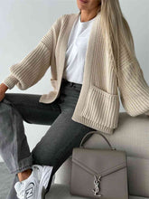 Load image into Gallery viewer, Loose V-neck Long-sleeved Casual Knitted Cardigan
