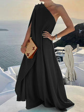 Load image into Gallery viewer, Loose One Shoulder A-line Maxi Dress