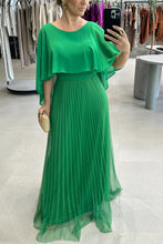 Load image into Gallery viewer, Ready for Holiday Cape Sleeve Tie-up Pleated Maxi Dress