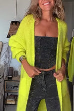 Load image into Gallery viewer, Bright Winter Day Knit Open Front Pocketed Mid-length Cardigan