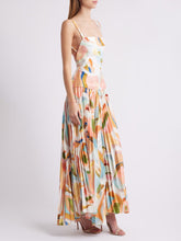 Load image into Gallery viewer, Stylish Abstract Print Open Back Pleated Maxi Dress