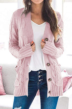 Load image into Gallery viewer, Casual Knitted Solid Color Button Down Chunky Outwear Cardigan