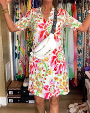 Load image into Gallery viewer, Floral Print Short Sleeve Mini Dress