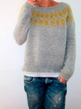 Load image into Gallery viewer, Fair Isle Crewneck Sweater Winter Holiday Oversized Soft Long Sleeve Knitted Pullover Top