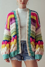 Load image into Gallery viewer, Colorful Striped Chunky Knit Cardigan Jacket