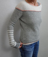 Load image into Gallery viewer, Color Block Striped Boat Neck Long Sleeve Sweater