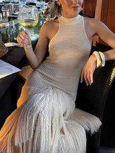 Load image into Gallery viewer, Charming Sleeveless Knitted Tassel Midi Dress