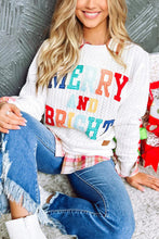 Load image into Gallery viewer, Christmas Merry and Bright Letter Print Loose Casual Long-sleeved Sweatshirt