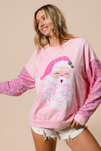 Load image into Gallery viewer, Santa Sequin Patchwork Pullover Christmas Sweatshrit