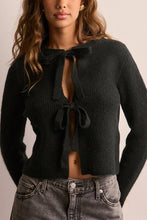 Load image into Gallery viewer, Loose Long Sleeve Lace-up Knitted Cardigan