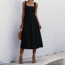Load image into Gallery viewer, Simple Straps A-line Midi Dress