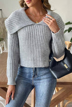 Load image into Gallery viewer, New Trend Design Lapel Sweater