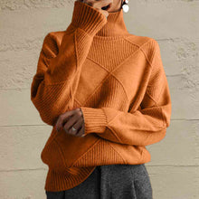 Load image into Gallery viewer, Geometric Turtleneck Long Sleeve Sweater