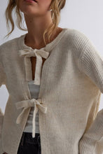 Load image into Gallery viewer, Loose Long Sleeve Lace-up Knitted Cardigan